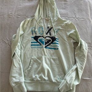 Roxy Light Green Hoodie with Heart Graphic
